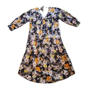 Who What Wear Black Peony Floral Tent Dress Muumuu